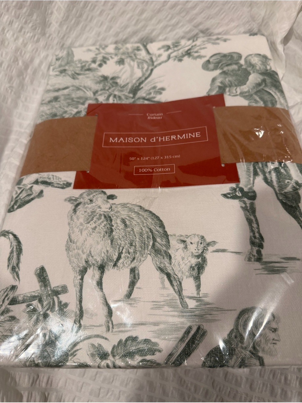 Green Toile Cotton Duvet Cover